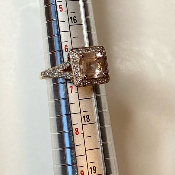 Morganite & Diamond 14K Rose Gold Ring - Picture 12 of 13